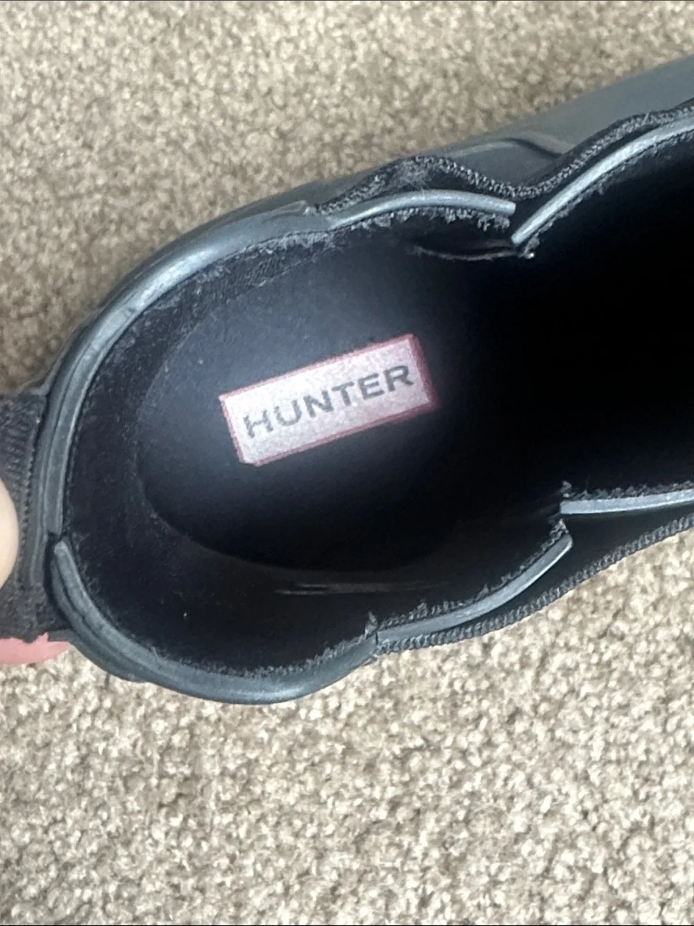 Hunter Men’s Black Refined Chelsea Rain Boots Unisex Men’s SZ 7/Women’s SZ 8.5